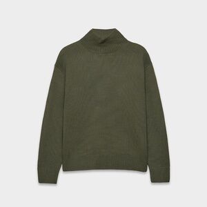 Aritzia Essential Merino Wool Mockneck Sweater – Dark Olive (2XS)